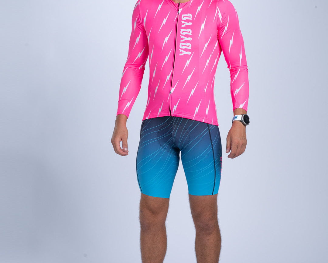 Zoot Sports CYCLE LONG SLEEVE JERSEYS Men's Ltd Cycle Sun Stop LS Jersey - Elements Bolts