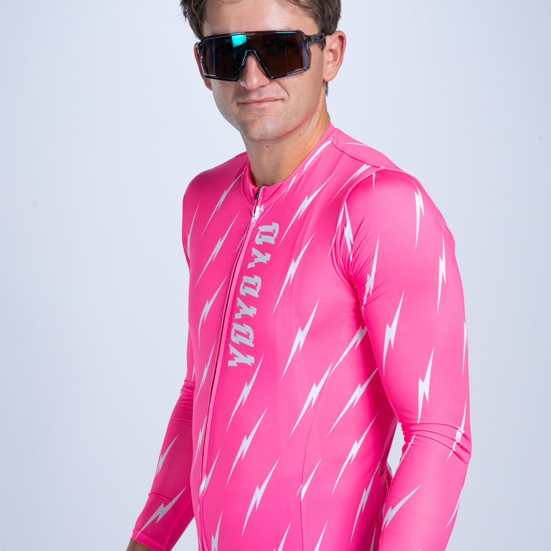 Zoot Sports CYCLE LONG SLEEVE JERSEYS Men's Ltd Cycle Sun Stop LS Jersey - Elements Bolts