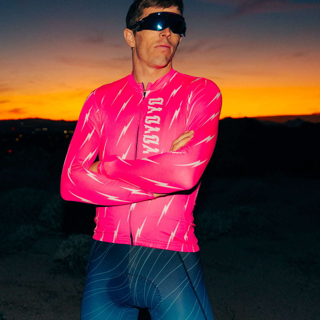 Zoot Sports CYCLE LONG SLEEVE JERSEYS Men's Ltd Cycle Sun Stop LS Jersey - Elements Bolts