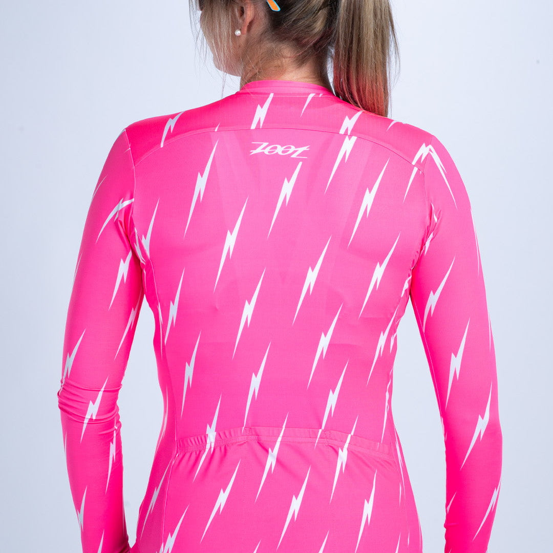 Zoot Sports CYCLE LONG SLEEVE JERSEYS Women's Ltd Cycle Sun Stop LS Jersey - Elements Bolts