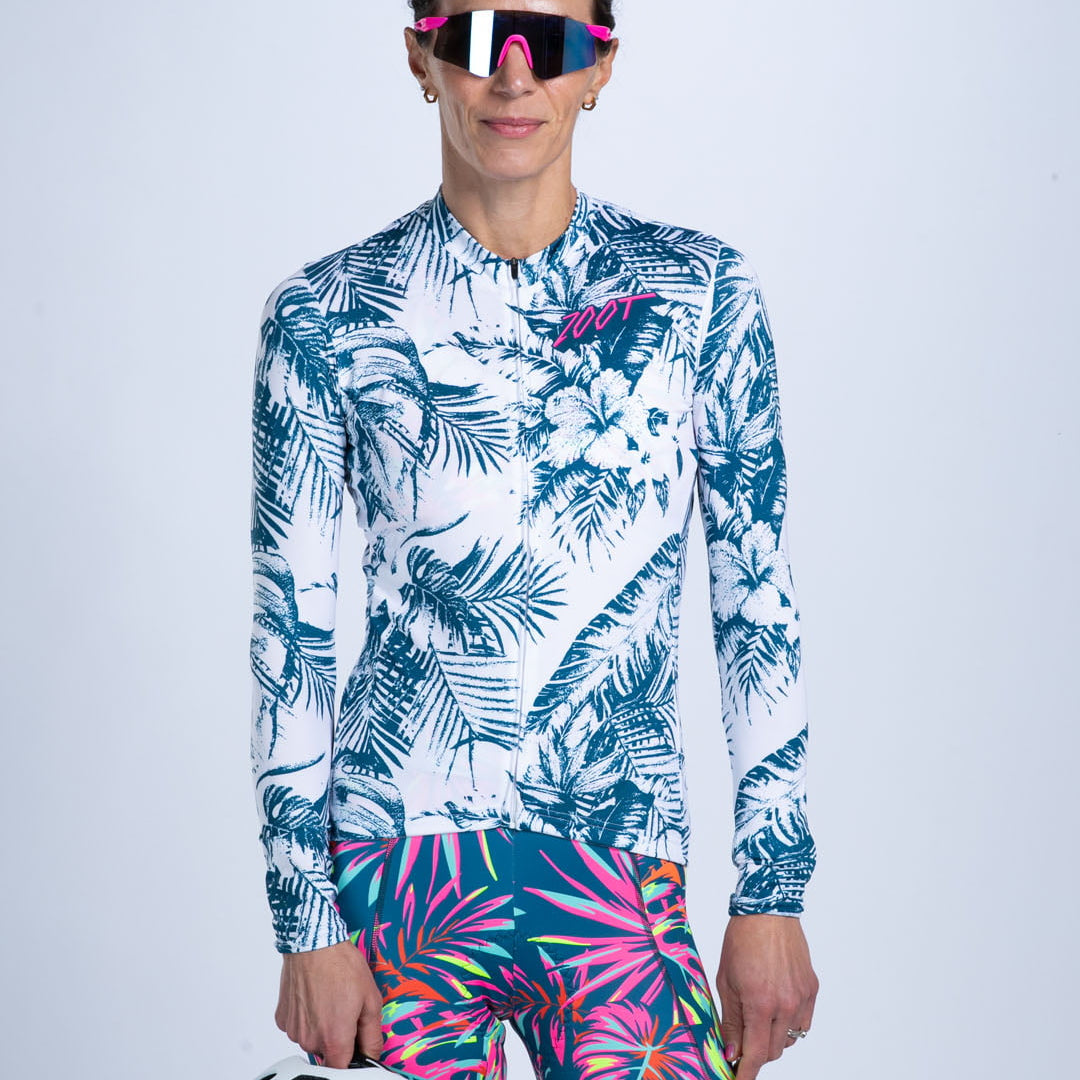 Zoot Sports CYCLE LONG SLEEVE JERSEYS Women's Ltd Cycle Sun Stop LS Jersey - Island Original