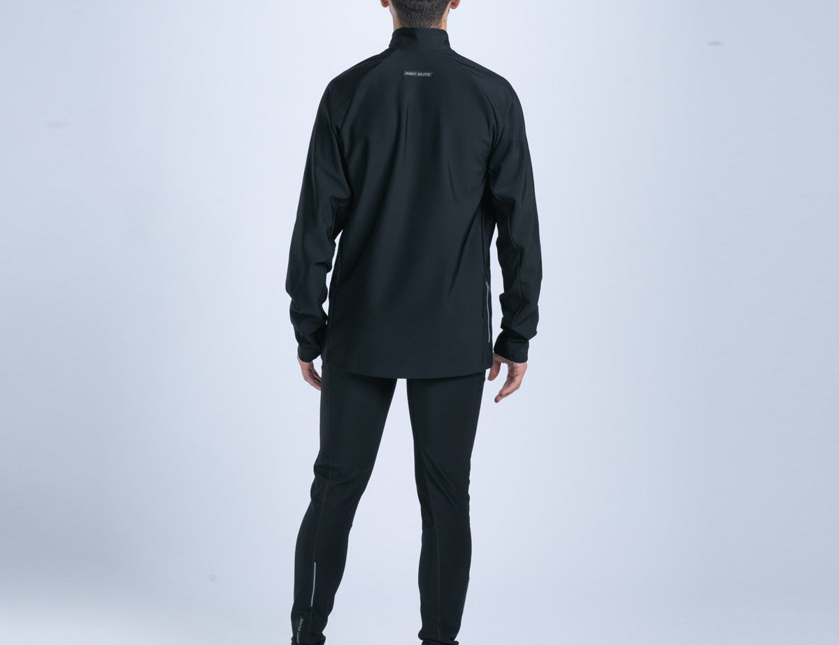 Zoot Sports RUN BOTTOMS Men's Elite Run Hallocore Thermal 1/2 Zip - Jet Black