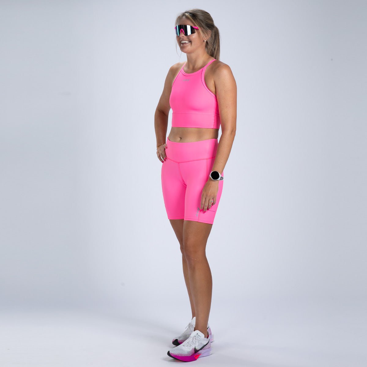 Zoot Sports RUN BOTTOMS Women's Core Run Pulse 8" Short - Bright Pink