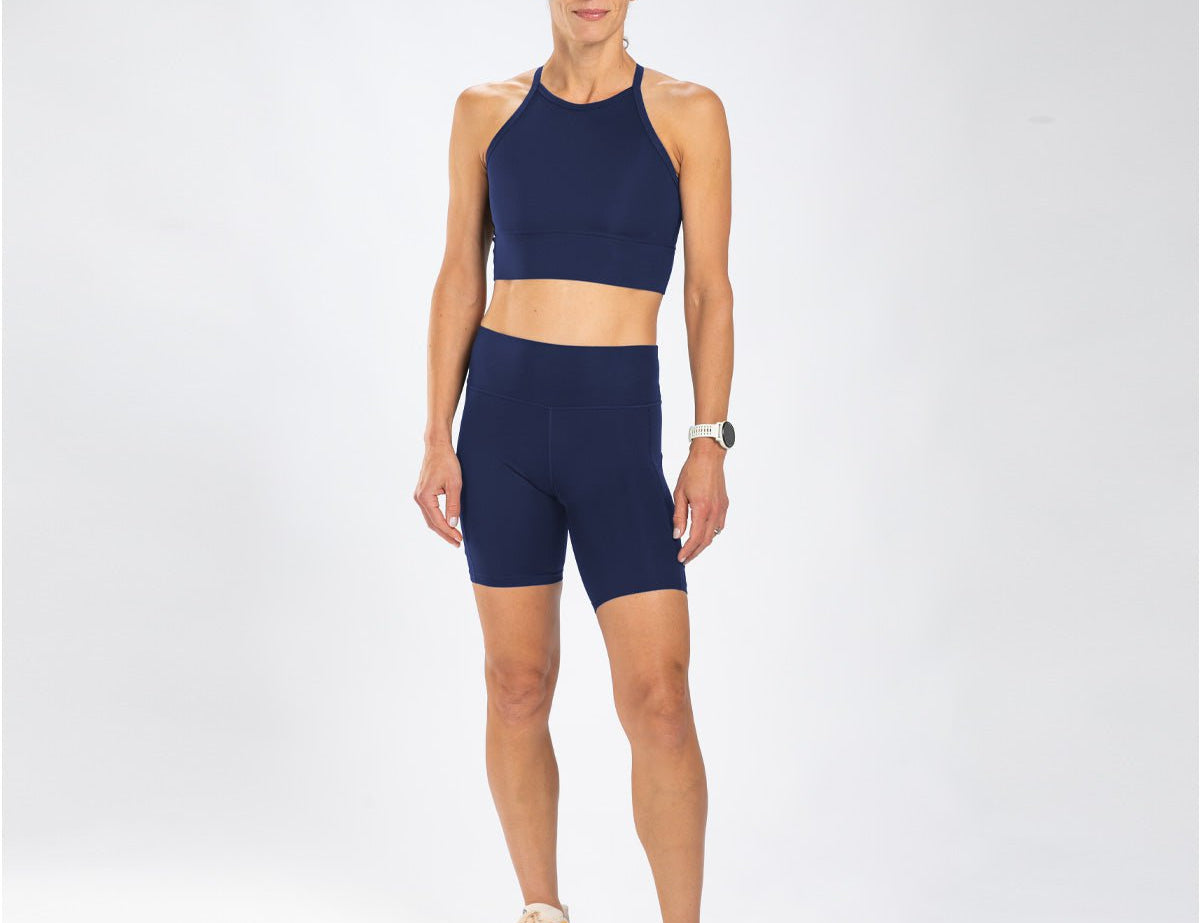 Zoot Sports RUN BOTTOMS Women's Elite Run 8" High-Rise Short - Deep Navy