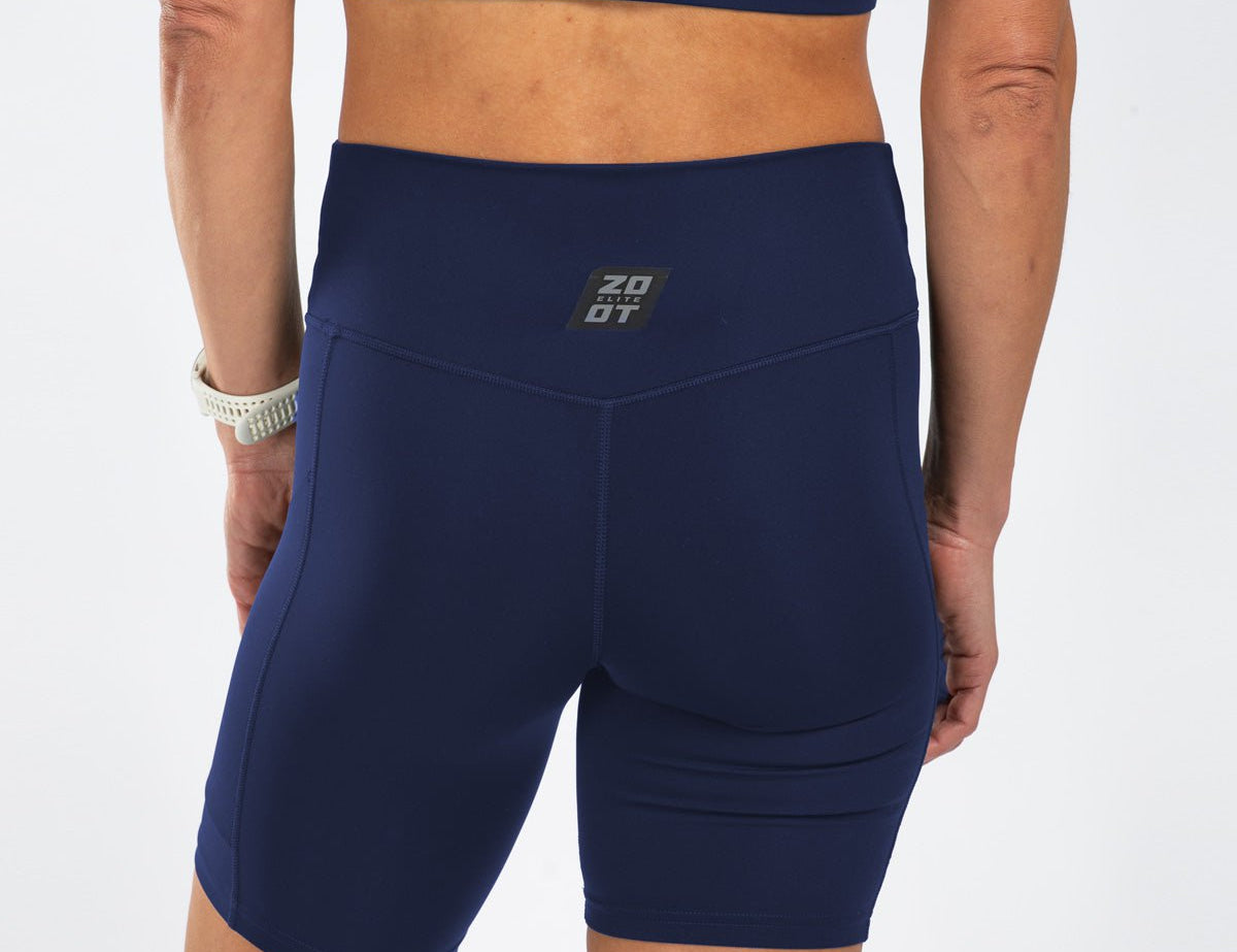 Zoot Sports RUN BOTTOMS Women's Elite Run 8" High-Rise Short - Deep Navy
