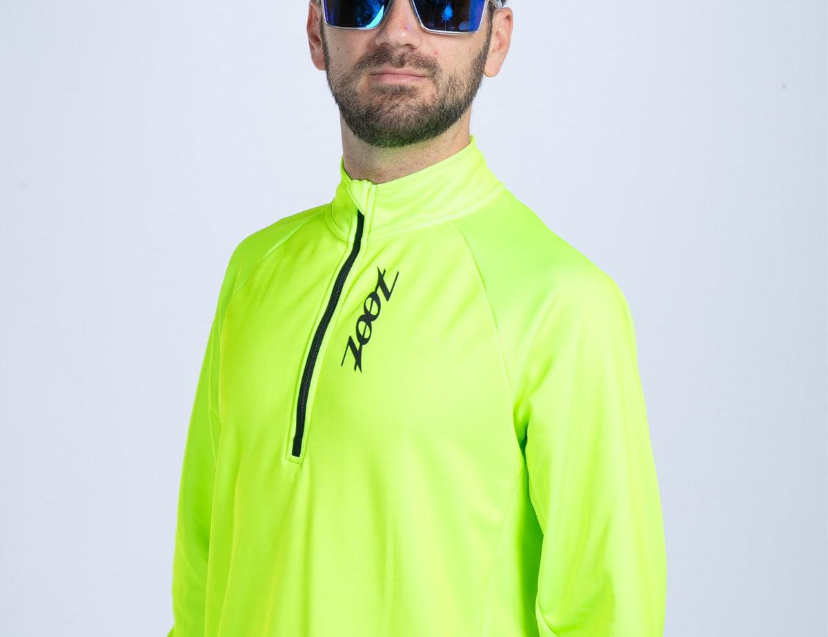 Zoot Sports RUN JACKETS Men's Ltd Run Thermal Half Zip - Hi Viz Yellow