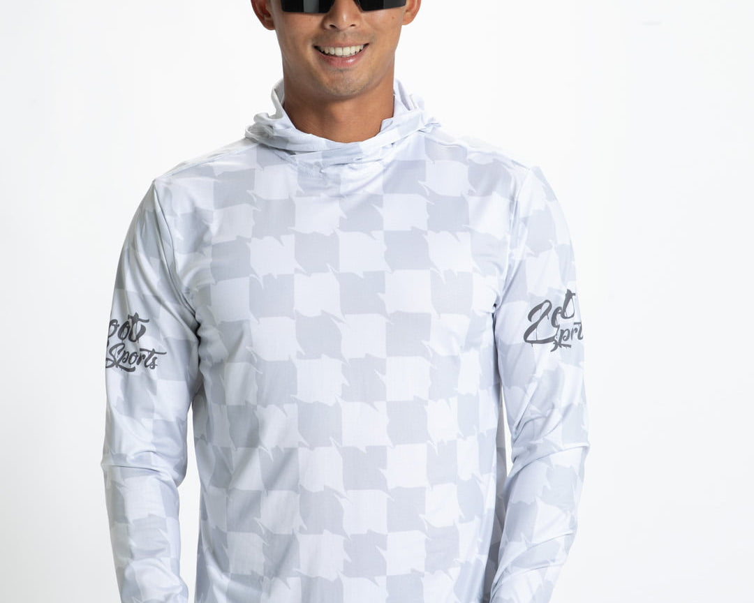Zoot Sports RUN LONG SLEEVE TEES Men's Ltd Run Sun Stop Hoodie - Checkers