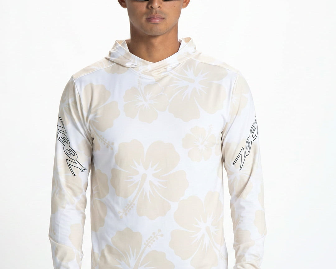 Zoot Sports RUN LONG SLEEVE TEES Men's Ltd Run Sun Stop Hoodie - Hibiscus