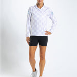 Zoot Sports RUN LONG SLEEVE TEES Women's Ltd Run Sun Stop Hoodie - Checkers