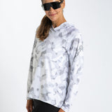 Zoot Sports RUN LONG SLEEVE TEES Women's Ltd Run Sun Stop Hoodie - Snow Camo