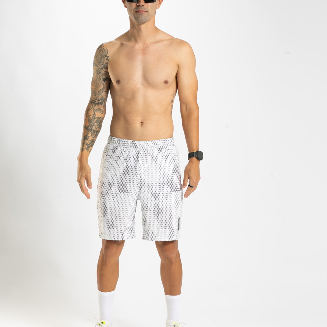 Zoot Sports RUN SHORTS 2-1 BOXER BRIEF Men's Elite Run 8" Short 2 in 1 - Sonic White