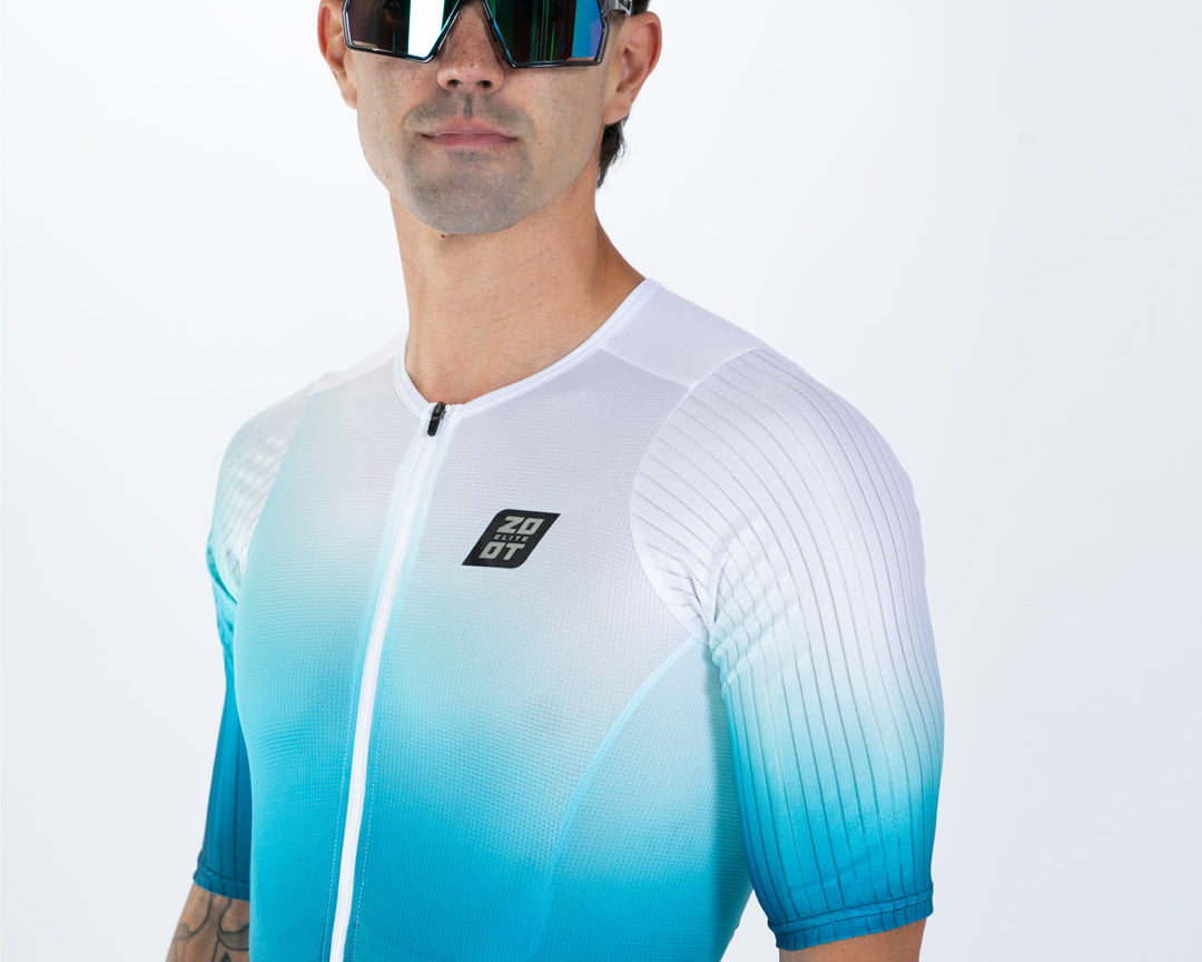 Zoot Sports TRI AERO RACESUITS Men's Elite P1 Tri Aero Fz Racesuit - Sonic Wave