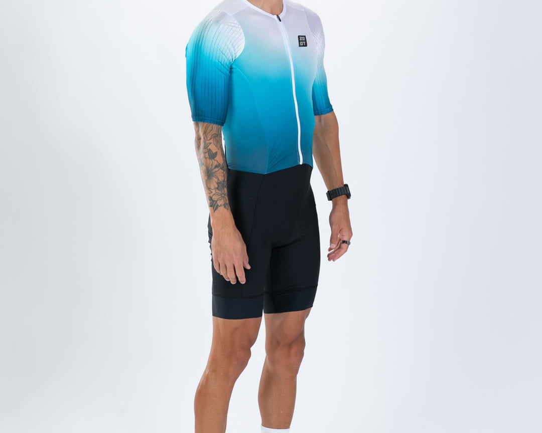 Zoot Sports TRI AERO RACESUITS Men's Elite P1 Tri Aero Fz Racesuit - Sonic Wave