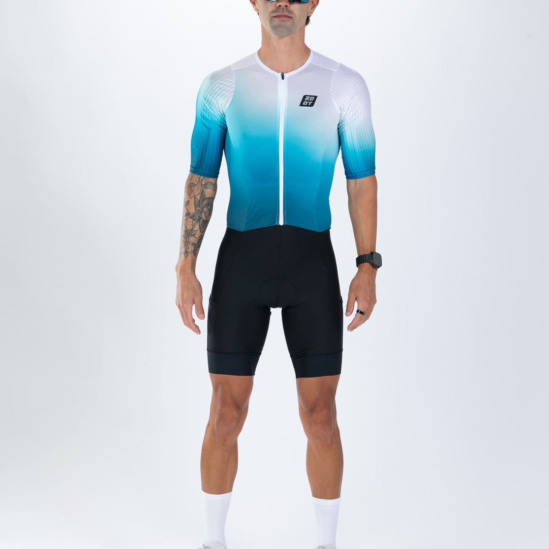 Zoot Sports TRI AERO RACESUITS Men's Elite P1 Tri Aero Fz Racesuit - Sonic Wave