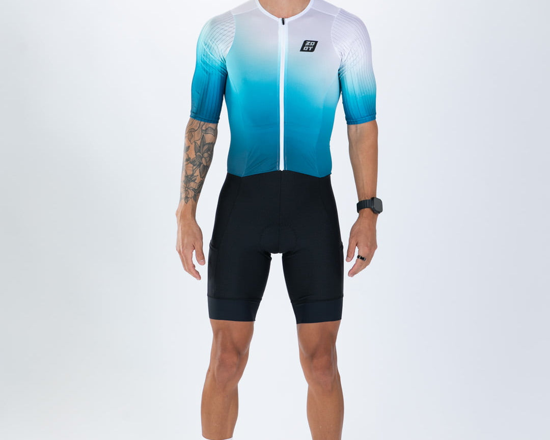 Zoot Sports TRI AERO RACESUITS Men's Elite P1 Tri Aero Fz Racesuit - Sonic Wave