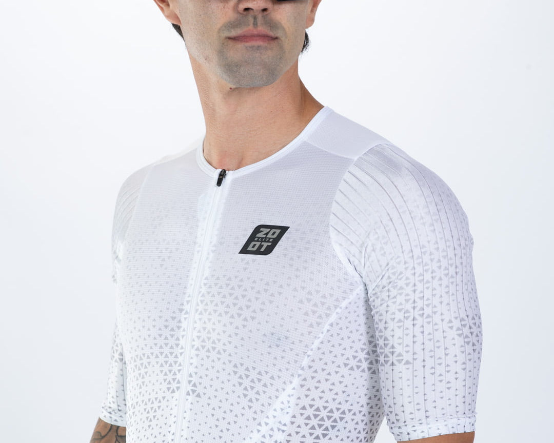 Zoot Sports TRI AERO RACESUITS Men's Elite P1 Tri Aero Fz Racesuit - Sonic White