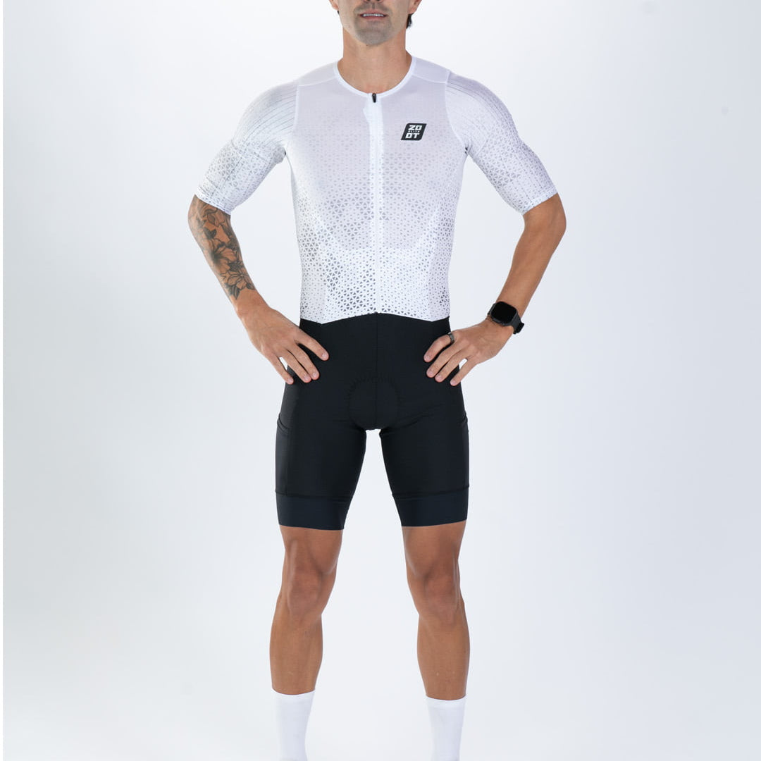 Zoot Sports TRI AERO RACESUITS Men's Elite P1 Tri Aero Fz Racesuit - Sonic White