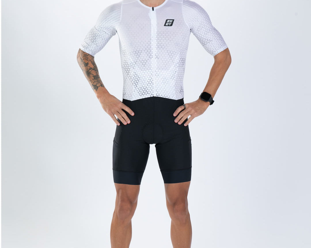 Zoot Sports TRI AERO RACESUITS Men's Elite P1 Tri Aero Fz Racesuit - Sonic White