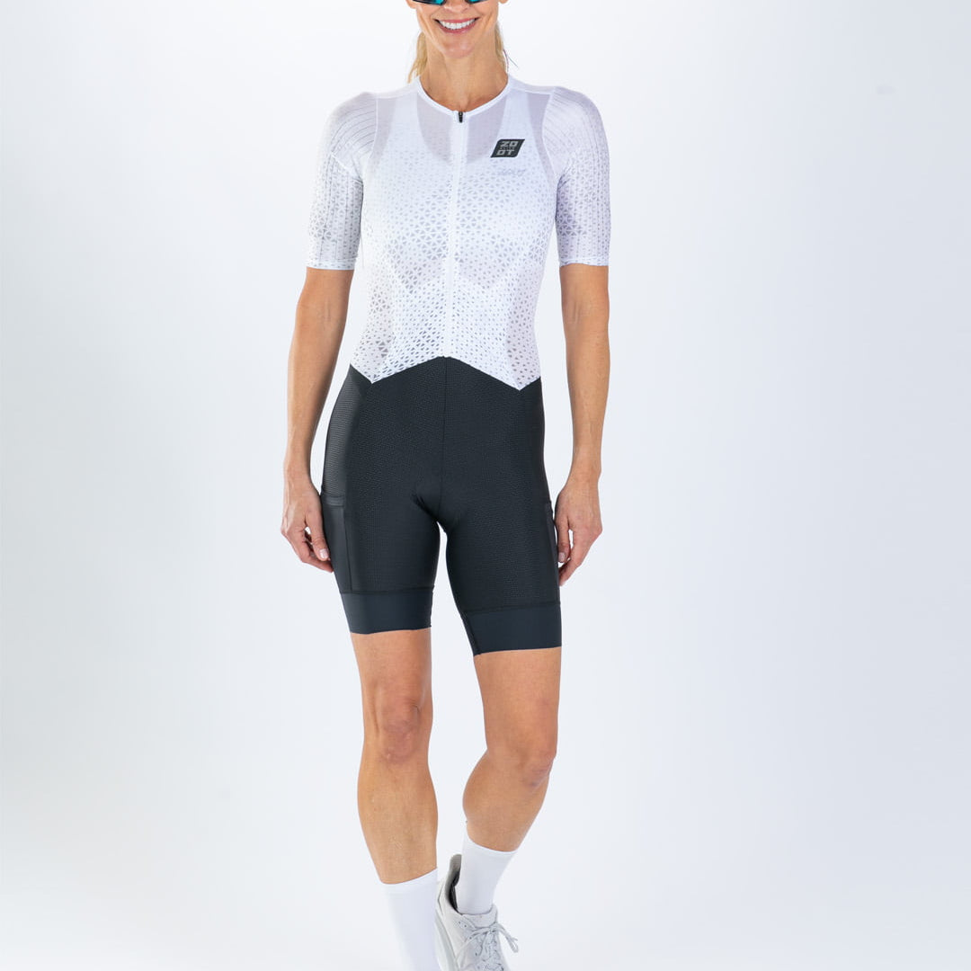 Zoot Sports TRI AERO RACESUITS Women's Elite P1 Tri Aero Fz Racesuit - Sonic White