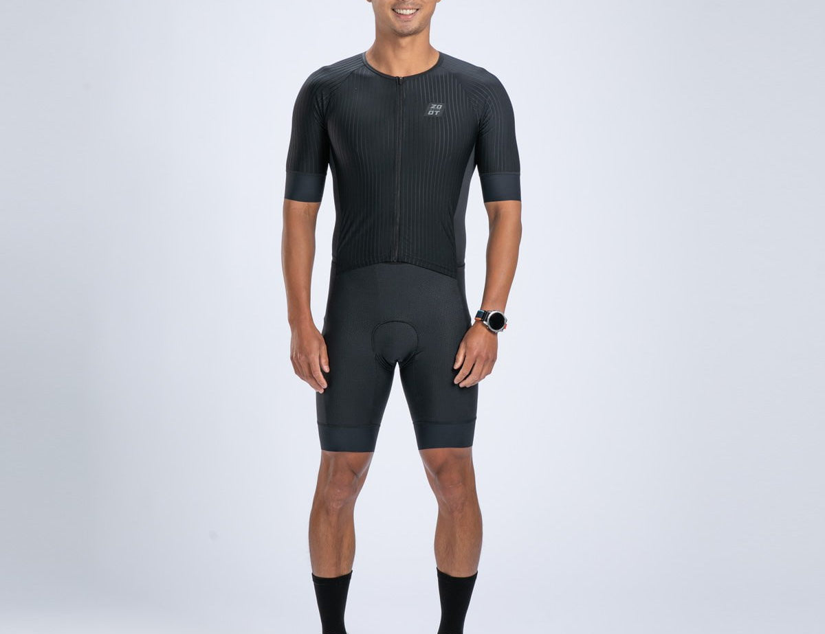 Zoot Sports TRI RACESUITS Men's Elite Tri Aero Fz Racesuit - Jet Black
