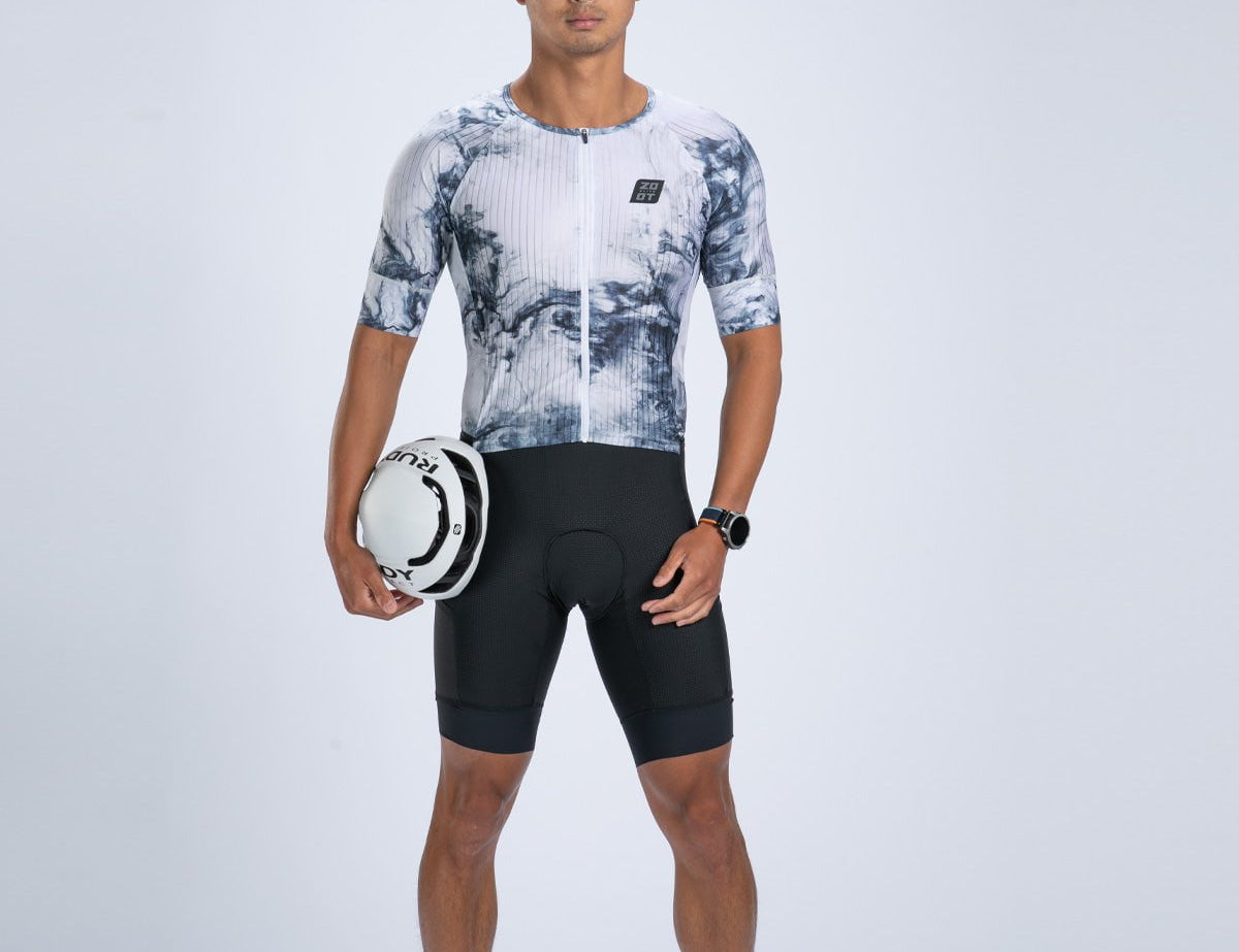 Zoot Sports TRI RACESUITS Men's Elite Tri Aero Fz Racesuit - Vapor White