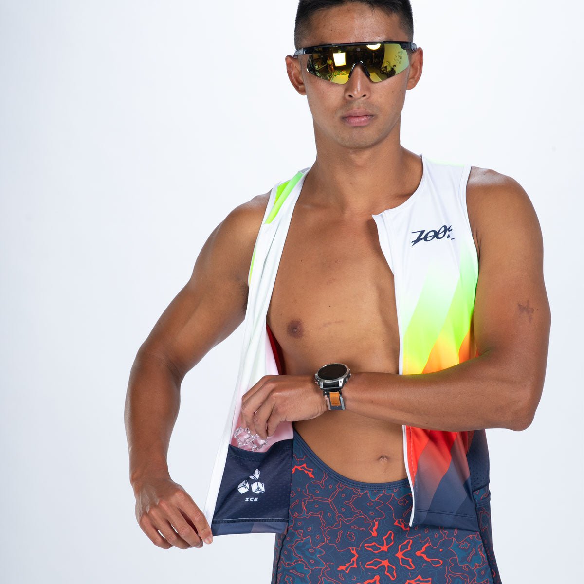 Zoot Sports TRI RACESUITS Men's Ltd Tri Aero Slvs Fz Racesuit - Costa Del Sol