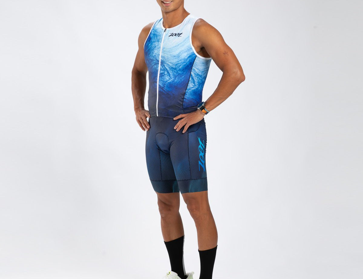 Zoot Sports TRI RACESUITS Men's Ltd Tri Aero Slvs Fz Racesuit - La Plage