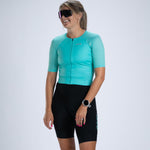 Zoot Sports TRI RACESUITS Women's Core Tri Aero FZ Racesuit - Aqua Blue
