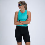 Zoot Sports TRI RACESUITS Women's Core Tri Slvs Fz Racesuit - Aqua Blue