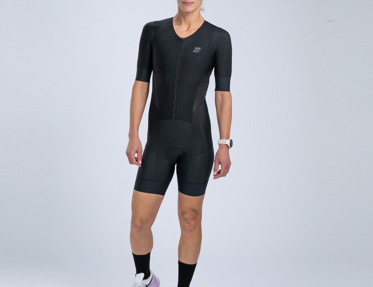 Zoot Sports TRI RACESUITS Women's Elite Tri Aero Fz Racesuit - Jet Black