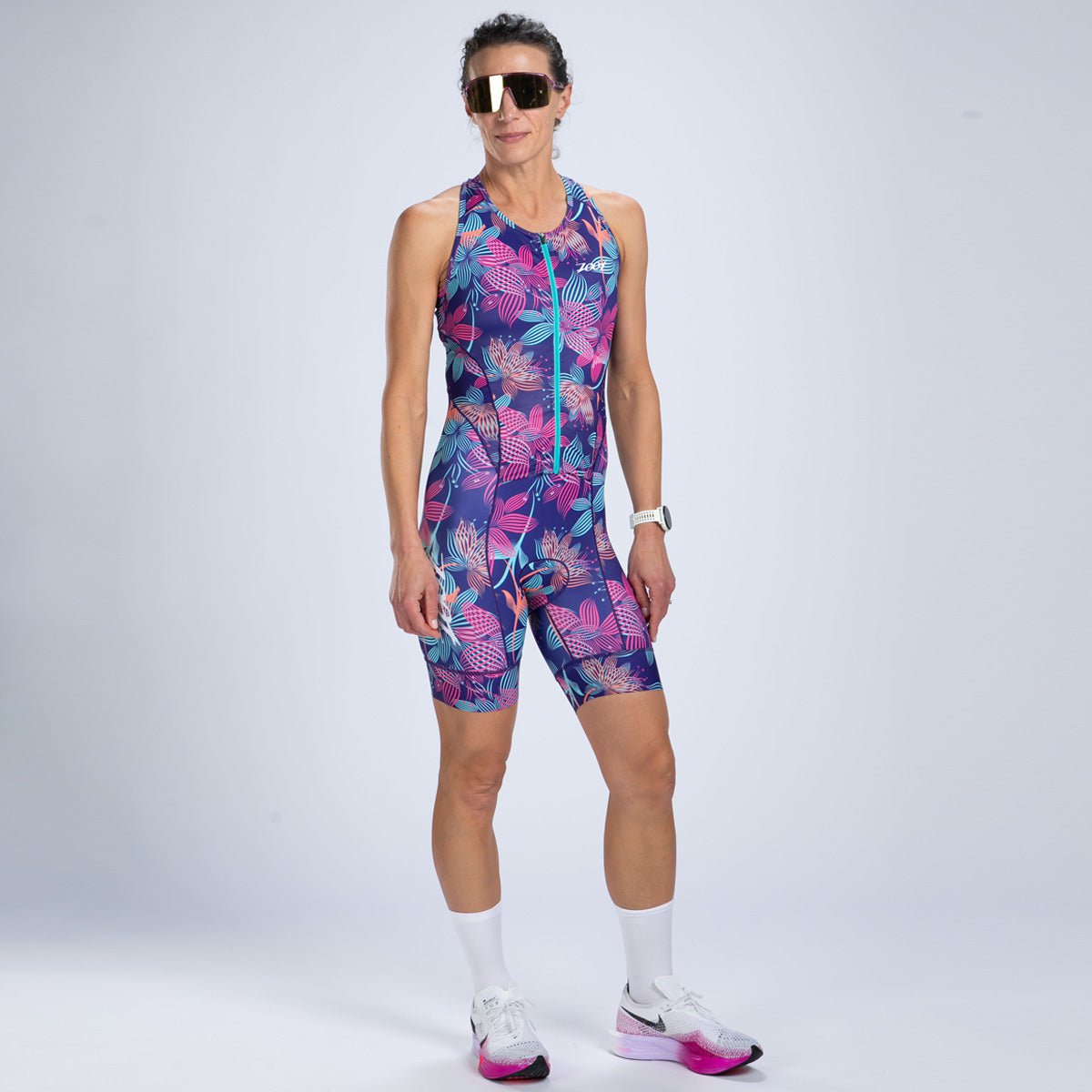 Zoot Sports TRI RACESUITS Women's Ltd Tri Slvs Fz Racesuit -Flora