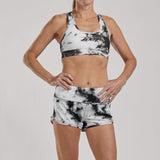 Zoot Sports RUN APPAREL WOMENS LTD RUN 3" SHORT - BLACK TIE DYE