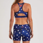 Zoot Sports RUN BOTTOMS WOMENS LTD RUN PULSE SHORT - STARS & STRIPES