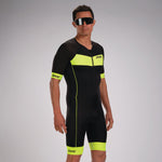Zoot Sports Triathlon Racesuits Mens Core Plus Aero Racesuit Safety Yellow
