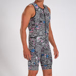 Zoot Sports Triathlon Racesuits Mens LTD Triathlon Sleeveless Full-Zip Racesuit - American Rebel