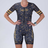 Zoot Sports TRI RACESUITS Womens LTD Triathlon Aero  Full Zip Racesuit - Cheetah