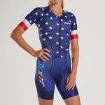 Zoot Sports TRI RACESUITS WOMENS LTD TRI AERO FZ RACESUIT - STARS & STRIPES